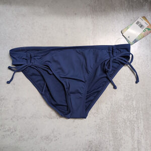 NWT Hobie Navy Blue Side Ties Bikini Hipster Swimwear Bottom Swim XL